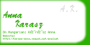 anna karasz business card